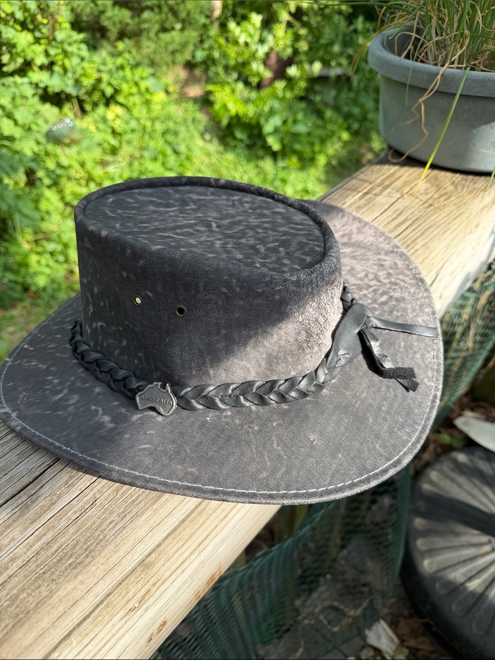 Outback Survival Gear Men’s Hat  K1004 Stonewashed Kangaroo Leather Size Large